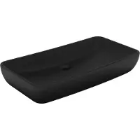 Syfax Lavabo de luxe rectangulaire Noir mat 71x38 cm Céramique