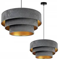 Light11 HOME Suspension Lustre Velours doré Abat-jour