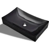 Syfax Vasque rectangulaire céramique Noir pour salle de bain