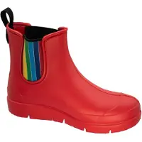 Fischer Bottes femme en caoutchouc avec insert stretch coloré 201032, Taille:39 EU, Couleur:Rouge