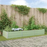 Prolenta Maison Exclusive - Jardinière en acier galvanisé, vert pastel, dimensions : 290 x 100 x 45 cm