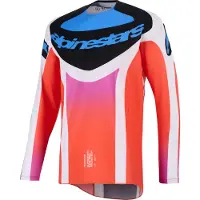 Alpinestars Maillot TECHSTAR KNIF, (gris clair/orange fluo/noir, taille S)