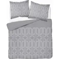 Detexpol Literie, linge de lit en flanelle, épais et chaud 200x220cm 4941a Gris, motifs géométriques