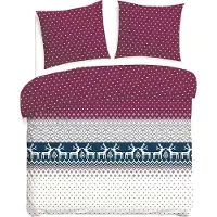 Darymex Parure de lit en flanelle, épaisse et chaude, 160 x 200, 31515-1 Noël, renne