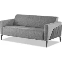 Xl Moebel Gmbh Sofa 3-Sitzer Textil Leder Edelstahl Modern Grau Couch Dreisitzig Weich