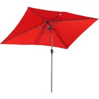 Angel Living Parasol de jardin - 2 x 3 m - Aluminium - Inclinable - Rouge