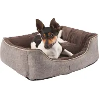 Kerbl Kuschelbett Samuel (Farbe grau/dunkelgrau 60 x 50 x 17 cm, waschbar) 81316