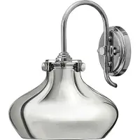 Elstead Lighting Applique murale rétro Congress chromée 1xE27x100W en métal, dimensions : 32,4 x 24,8 x 26,7 cm, IP20,