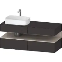 Duravit Collection One Meuble sous-vasque sur console, 2 tiroirs, 2 coulissants, découpe à gauche, 1400x550x600mm, niche Taupe Matt, QA4765091800010