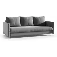 Bettso Canapé avec fonction sommeil et coffre de lit Canapé à ressorts Canapé convertible avec fonction lit BELIS gris foncé