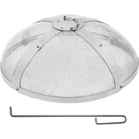 Vevor Pare-étincelles pour Brasero Extérieur Rond 686 mm Couvercle Grille de Protection Contre Étincelles de Feu en Acier Inox Écran Pare-feu Ouverture Facile avec Accessoires pour Foyer
