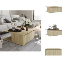 vidaXL Table basse Chêne Sonoma 80x80x31 cm Bois composite - Tables basses