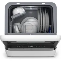 Klarstein Amazonia Mini Lave Vaisselle – Compact, 7 Programmes, 5L Réservoir ou Raccordement, , Silencieux 58dB, Affichage Digital, Portable, Lave Vaisselle Compact, Noir