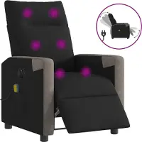 Syfax Fauteuil de massage électrique noir tissu