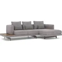 AEA Wohnzimmer Garnitur Ecksofa L-Form Grau Sofa Couch Designer Polstermöbel