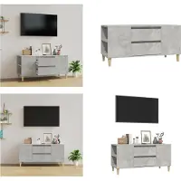 vidaXL Armoire TV gris béton 102x44,5x50 cm Bois composite - Armoire TV - Meubles TV - Support TV