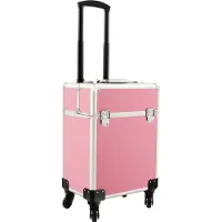 StarTech.com Valise cosmétique - Trolley à roulettes - Verrouillable avec clés - Alliage d'aluminium et ABS - Volume 36-55 l - Doublure en coton - Rose