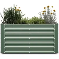 Blumfeldt Jardinière Surélevée High Grow Straight, 575L en Acier Galvumé Résistant à la Rouille & Gel, Montage Facile, Hauteur Ergonomique 60cm pour Fleurs, Herbes & Légumes – Jardiniere Exterieur