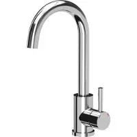 Quadron Robinet de cuisine KATE SteelQ Mitigeur 360°, couleur : chrome, hauteur : 22,3 cm Fonction QFix, rotation- Robinet de cuisine en inox