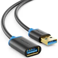 DeleyCON 3,0m Câble de Rallonge Super Speed USB 3.0 USB A Mâle à USB A Femelle - jusqu'à 5Gbit/s - Compatibilité Descendante - Noir Bleu