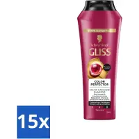 Schwarzkopf Gliss - Shampooing - Color Protect & Shine - Pour une tenue longue durée de la couleur - 250 ml - Pack avantage - 15 pièces