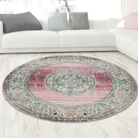 Carpetia Tapis Outdoor tapis oriental tapis de salon ornements en rose taille - 120 cm rond