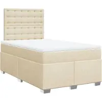 Syfax Lit Boxspring avec matelas Crème 120x190 cm Tissu