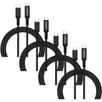 Eaxus Câble de chargement rapide USB-C vers USB-C 60 W PD, 2 m, avec écran LED, câble de chargement et de données Power Delivery pour ordinateur portable, tablette et smartphone, noir,