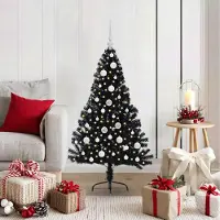 vidaXL Pratique Arbre de Noël artificiel pré-éclairé Noir 120 cm PVC - Arbres de Noël artificiels ,mobilier design 4674399 2parcel