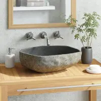 Syfax Lavabo en pierre de rivière Ovale (45-53)x(34-41) cm