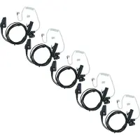 VHBW 5x Oreillette compatible avec Kenwood TK-190, TK-2180, TK-2140E, TK-2140 radio talkie-walkie avec microphone PTT, câble acoustique