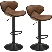 Northix Tabourets de bar pivotants réglables avec dossier, lot de 2