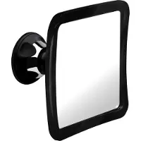 OEM Miroir de douche anti-buée avec ventouse, miroir de rasage, miroir mural, accessoires de salle de bain, incassable, miroir de douche sans brouillard, 16 x 16 cm noir