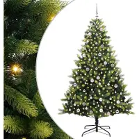 Syfax Arbre de Noël artificiel en silicone flexible 300 LEDs 240 cm