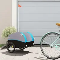 Prolenta Maison Exclusive - Remorque pour vélo, noire et bleue, capacité de 30 kg, en fer