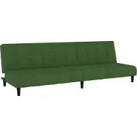 Syfax Canapé-lit à 2 places vert foncé velours