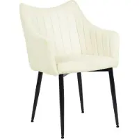 Feldmann-Wohnen Lot de 4 chaises de salle à manger et de cuisine Monte, couleur crème