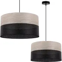 Light11 HOME Lampe à suspension unique, abat-jour en placage de chêne blanc, 40 cm