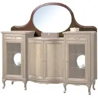 Xl Moebel Gmbh Miroir sur pied classique en bois antique Modèle W-NL-Kr Miroir à poser