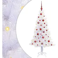 Syfax Sapin de Noël artificiel avec 150 LED Blanc 150 cm PVC et Acier