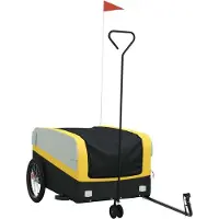 Syfax Remorque de vélo noir et jaune 45 kg fer