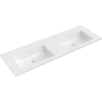 Mexen Otis double vasque encastrée 141 x 46,5 cm, blanc brillant - 25181400D