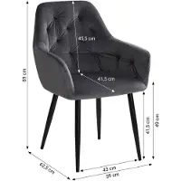 Homestyle4u Chaise Salle à Manger Lot de 2 Velours Gris Design Moderne Chaises de Cuisine Chaises pas Cher Fauteuils Rembourrée