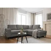 Miuform Lofty Lilly Canapé d'angle avec fonction lit L-FORM DROIT - 237 x 197 cm - Gris clair - Canapé lit Canapé convertible