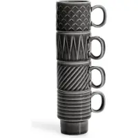 Sagaform Set élégant de tasses à espresso en faïence, lot de 4, 10 cl