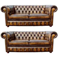 AEA Chesterfield Design Luxus Polster Sofa Couch Sitz Garnitur Leder #165
