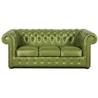 JVmoebel Chesterfield Canapé Rembourré Siège 3+2+1 Ensemble Cuir Napo1