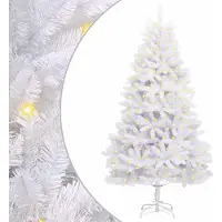 Syfax Sapin de Noël artificiel avec 300 LED Blanc 210 cm PVC et métal