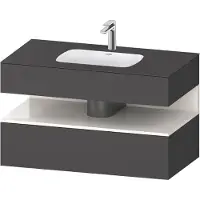 Duravit Collection One lavabo à encastrer avec meuble sous-vasque en console, 1000x550x600mm, niche blanc ultra-brillant, QA4786022490010