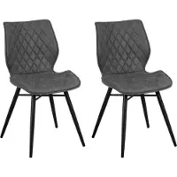 Beliani Ensemble de 2 chaises de salle à manger Gris Lisle Lumarko
